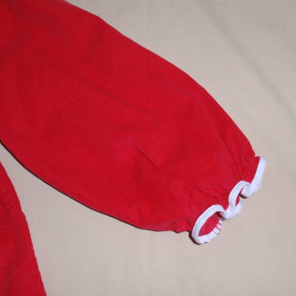 Zuccini Kids Red Chrismas Holly Embroidery Corduroy Dress Long Sleeves 4t 4 - Picture 6 of 13